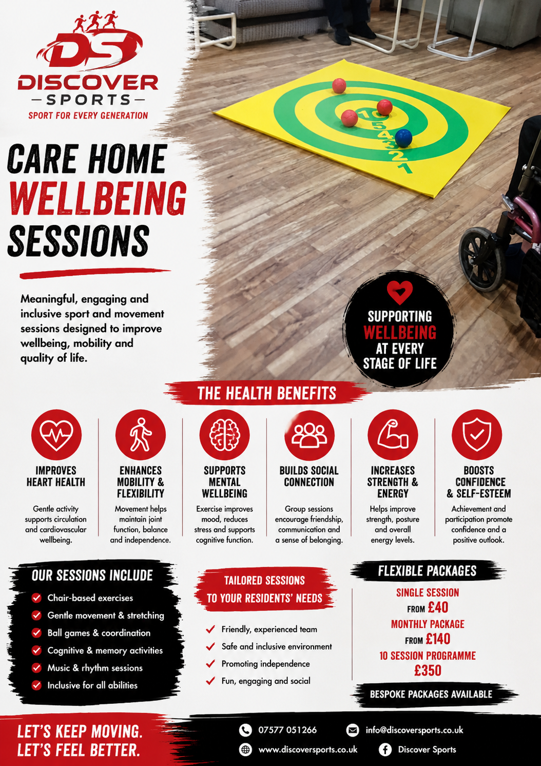 Care home wellbeing sessions overview — benefits and packages